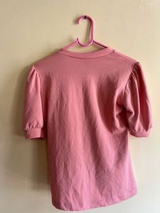 Pink Puff Sleeve Top