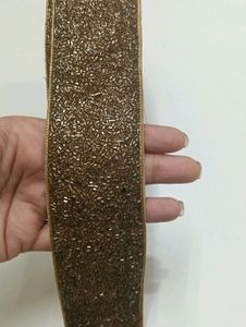 Copper Gold Lace With Beads Work