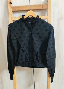 Elegant Black Embroidered Top Size-36-38