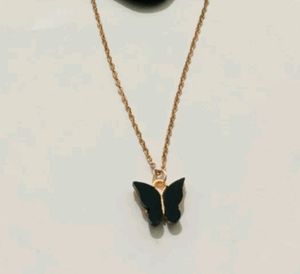 Black Butterfly Necklace