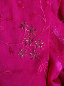 Pure Chiffon Thread Work New Saree