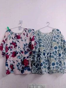 Floral Print Tops - Set of 2,used