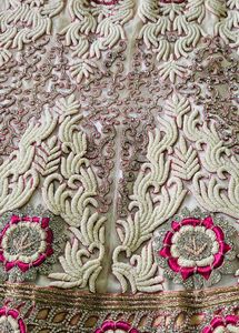 Elegant cream n pink Lehenga Choli