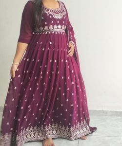 Elegant Maroon Embroidered Kurta Set