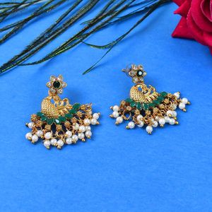 Beautiful Peacock Design American Diamond Earings