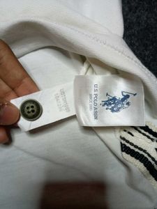 USPA Denim Co. White Polo Shirt