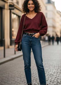 shein rust full sleeve top winter perfect