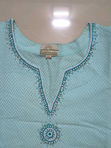 Elegant Light Blue Kurta + Jeans