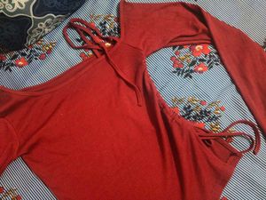 Maroon Off-Shoulder Top