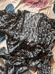 Floral Print Wrap Top