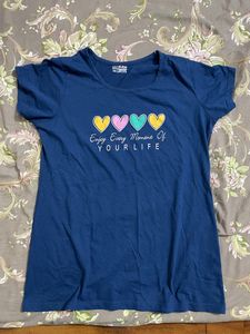 Blue Printed T Shirt