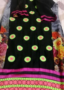 Good Condition Black Embroidery Work Dress