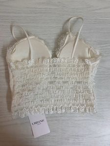 Mesh White Crop Top