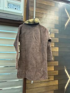 Brown Coat with Fur Collar