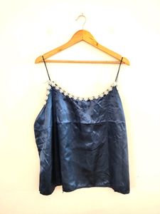 Satin Blue Night Suit Set (Women)