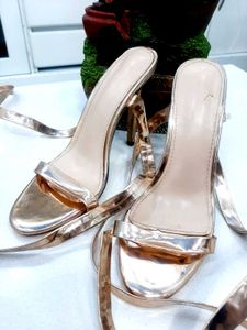 Indo Western Golden Colour Steppy Heels