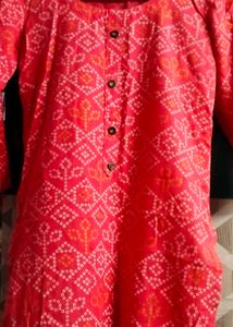 Coral Bandhani Print Kurti