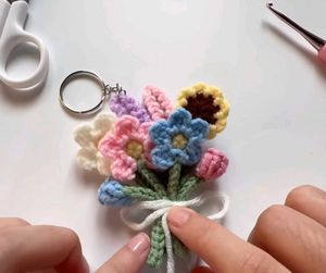 cute bouquet keychain