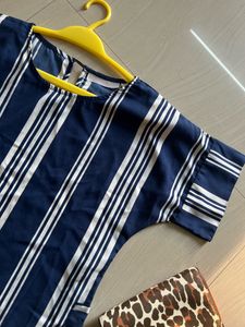 Blue Boxy Stripped Top