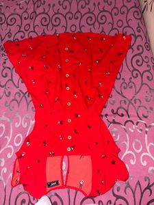 Red Printed Dress