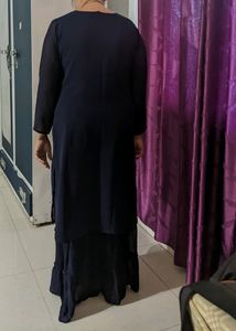 Navy Blue Jorjat Sharara Suit Set