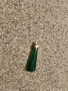 Green Jade Pendant In 24ktgold