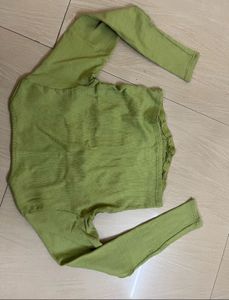 Casual Solid Green Top