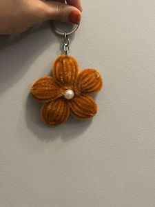 Brown Pipe Cleaner Flower Keychain 🤎