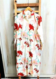 Floral Print Long Shirt Bust Size-34-36