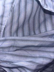 Blue Striped Shirt With Ruffles