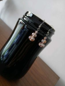 Lovely Pink Beads Necklace With Earrings
