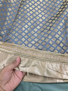 INDYA Grey Banarasi Maxi Skirt