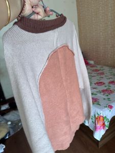 Two-Tone Knit Sweater