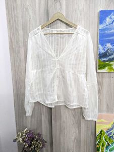 Stradivarius White Flared Top