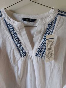 White Embroidered Top
