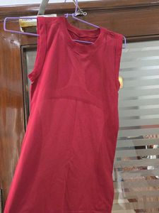 Red Sleeveless T-Shirt