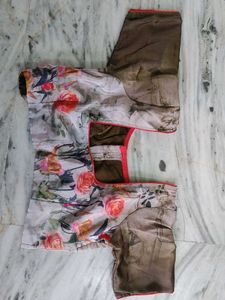 Floral saree along with blouse