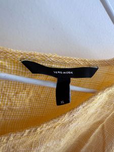 Yellow Ruffle Sleeve Blouse