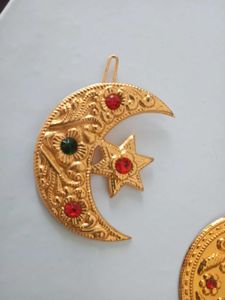 Gold Moon Star Hair Clips Nepali