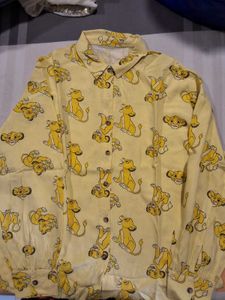 Lemon Yellow Simba Print Cute Shirt