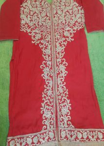 Red Embroidered Kurti