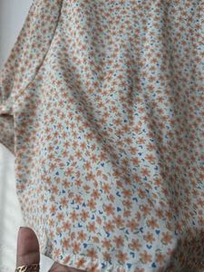 Orange Floral Print Top