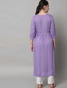 Lavender Embroidered Kurta