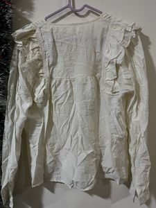 Ruffled cream Blouse