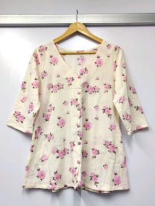 Pink Floral Print Top