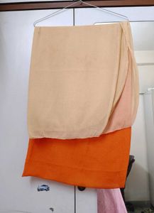 Orange And Cream Crepe Dupatta