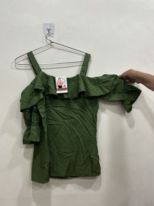 Green Ruffle Top