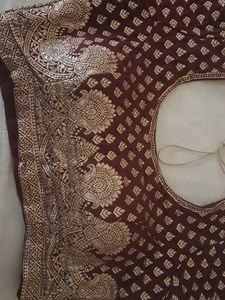 Elegant wine &amp; Gold Saree stitching blouse 34 ch
