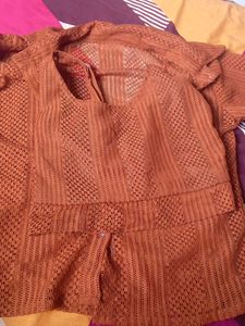 Orange Tank Top and Cardigan Set