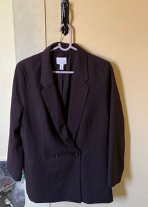 H&m Unisex Coffee Brown Oversized Blazer